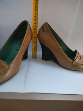 Zapatos de piel cómodos beige/marrón