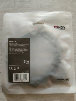 Cable USB A Macho a Mini B Macho LINDY de 3m