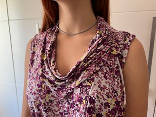 Vestido Tintoretto floral cuello drapeado Talla M