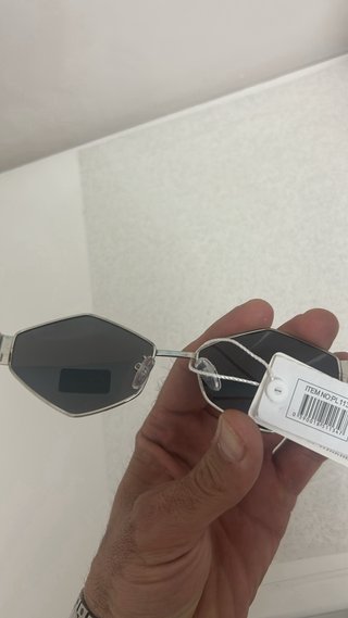 Occhiali da sole donna esagonali neri e argento