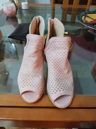 Zapatos verano peep toe rosa