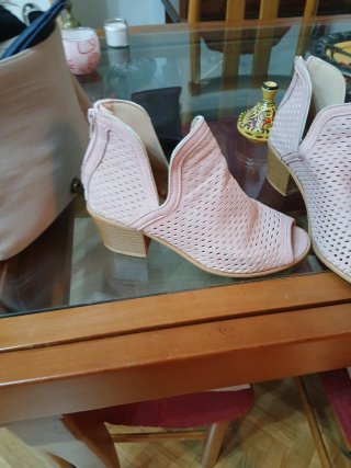 Zapatos verano peep toe rosa