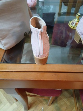 Zapatos verano peep toe rosa