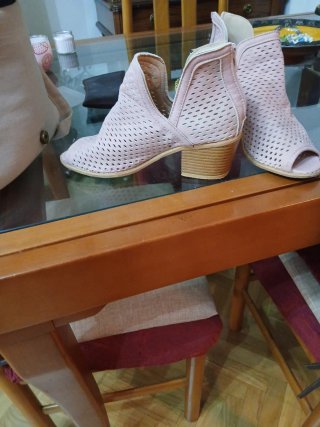 Zapatos verano peep toe rosa
