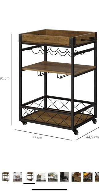 Carrito Cocina Multiusos HOMCOM 77x44.5x91
