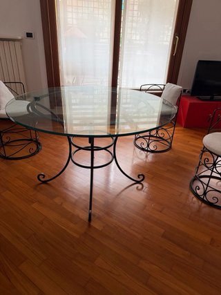 Set tavolo rotondo vintage ferro battuto