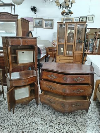 CONJUNTO COMODA Y MESITAS ESTILO LUIS XV