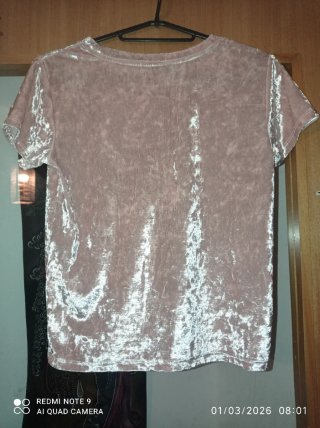 T-shirt veludo rosa FBsister XS