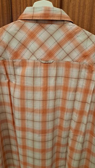 Camisa cuadros Quechua algodón naranja