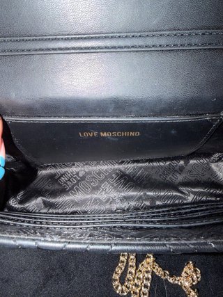 Bolso Love Moschino Negro Acolchado Cadena Dorada