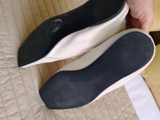 Zapatos planos piel Zara blancos