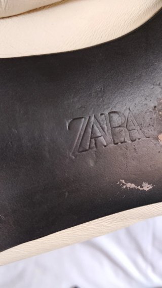 Zapatos planos piel Zara blancos
