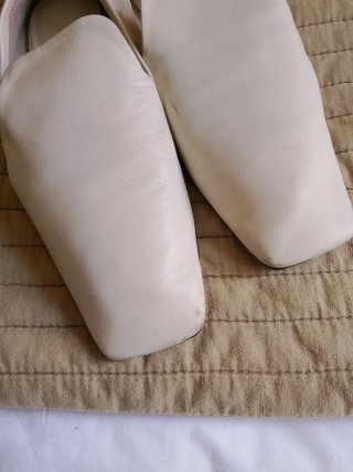 Zapatos planos piel Zara blancos