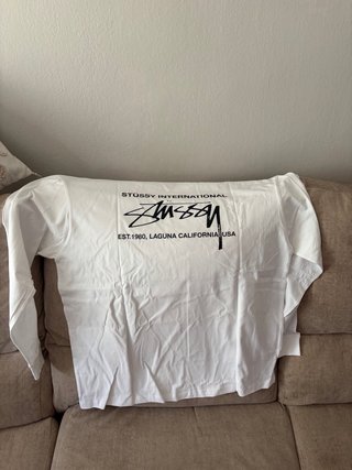 Camiseta Stussy Blanca Manga Larga