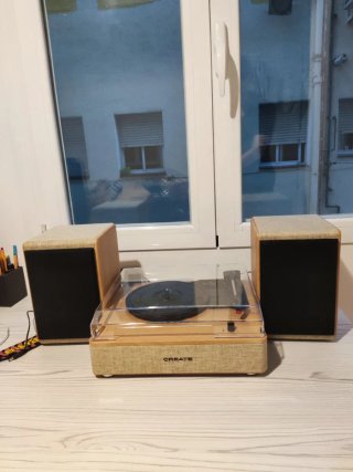 Tocadiscos Create con Altavoces Beige/Marrón