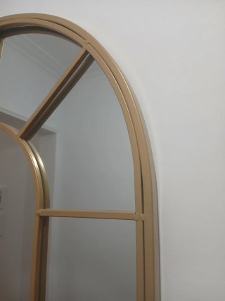 Espejo Arco Hierro Dorado ventana