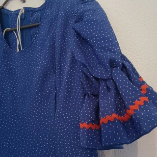Traje Gitana Niña Azul con Volantes
