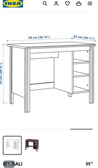 Escritorio Brusali Ikea Blanco y Madera