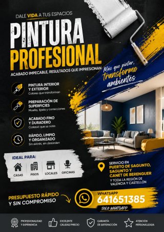 Pintura Profesional para Interiores y Exteriores