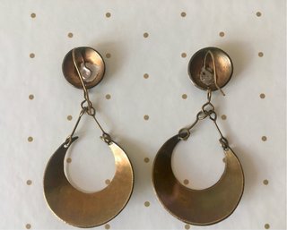 Pendientes Vintage Latón Grabado