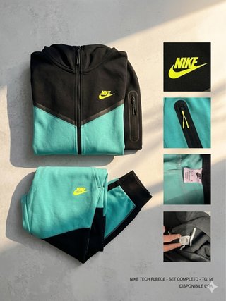 Tuta Nike Tech Fleece Tg. M Turchese/Nera