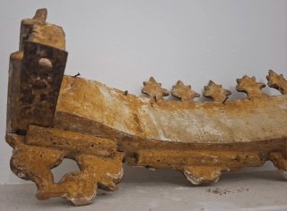 Antica cimasa tabernacolo legno dorato