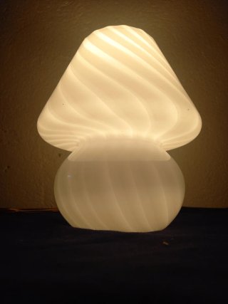 Lampada Fungo Vetro Bianco