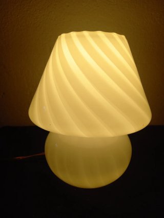 Lampada Fungo Vetro Bianco