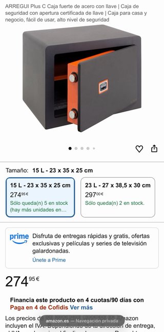 Caja Fuerte Arregui Certificada