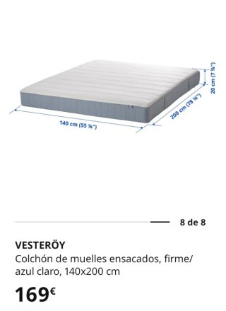 Tarima alta Ikea + Colchón Ikea