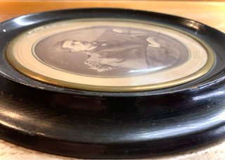 FOTOGRAFÍA antigua en óvalo 1874 POST MORTEM
