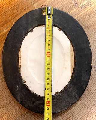 FOTOGRAFÍA antigua en óvalo 1874 POST MORTEM