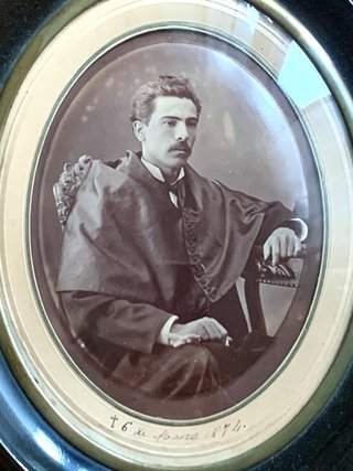 FOTOGRAFÍA antigua en óvalo 1874 POST MORTEM