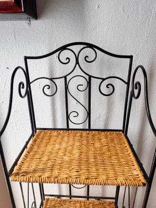 ESTANTERIA DE FORJA Y MINMBRE CON 3 BALDAS
