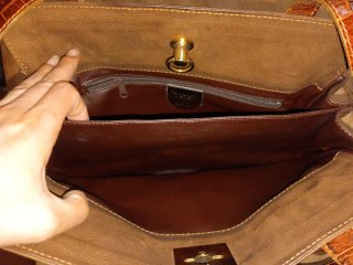 Borsa I Santi coccodrillo marrone