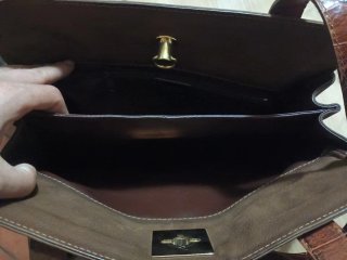 Borsa I Santi coccodrillo marrone