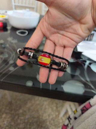 Pulsera España Cuero Trenzado