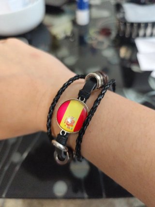 Pulsera España Cuero Trenzado