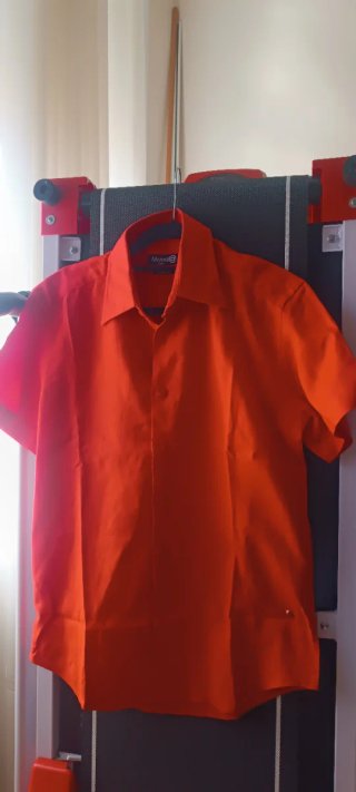 Camisa de manga corta a cuadros azul