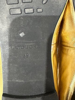 Bailarinas Latouche Piel Doradas y Negras