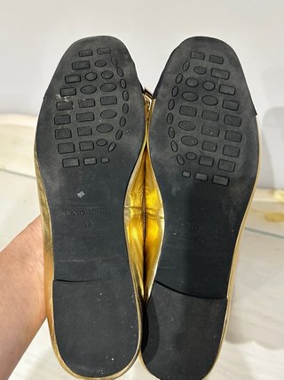 Bailarinas Latouche Piel Doradas y Negras