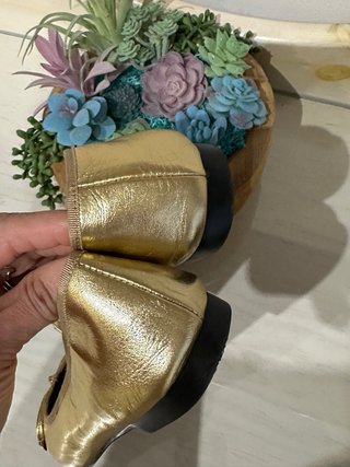 Bailarinas Latouche Piel Doradas y Negras