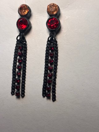Pendientes bohemios con cristales y cadenas