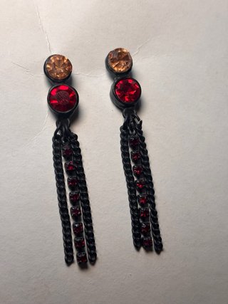 Pendientes bohemios con cristales y cadenas