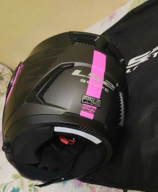 Casco Modular LS2 Talla S Negro/Rosa