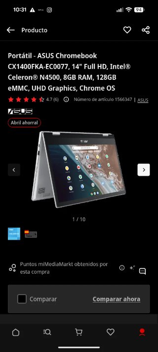 Portátil Asus Chromebook CX1400FKA