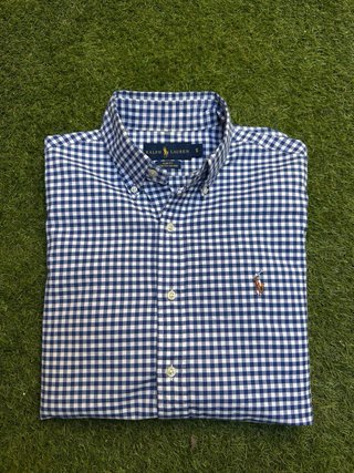 Camisa Polo Ralph Lauren cuadros azul y blanco