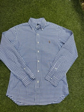Camisa Polo Ralph Lauren cuadros azul y blanco