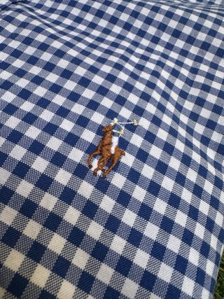 Camisa Polo Ralph Lauren cuadros azul y blanco