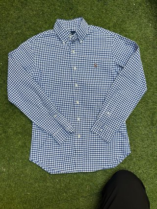 Camisa Polo Ralph Lauren cuadros azul y blanco